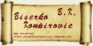 Biserko Kompirović vizit kartica